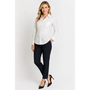 LR901 Womens M Kate Spade Broome Street White Button Up Shirt